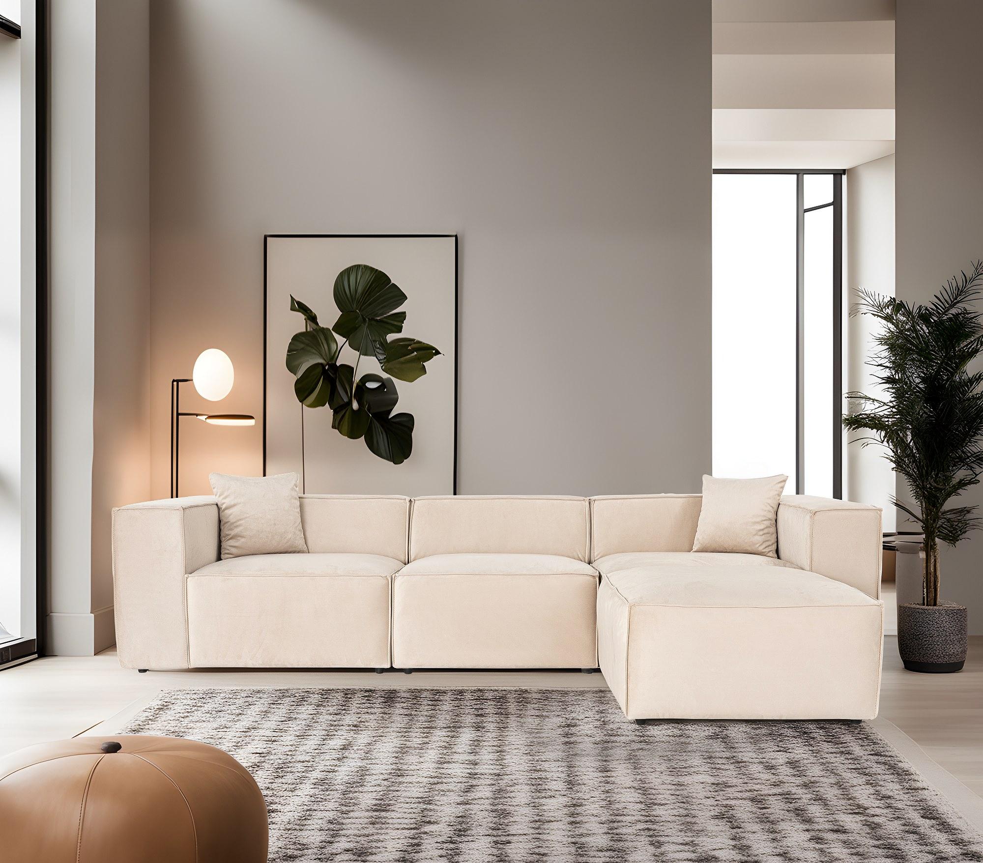 Lora corner sofa cream 1