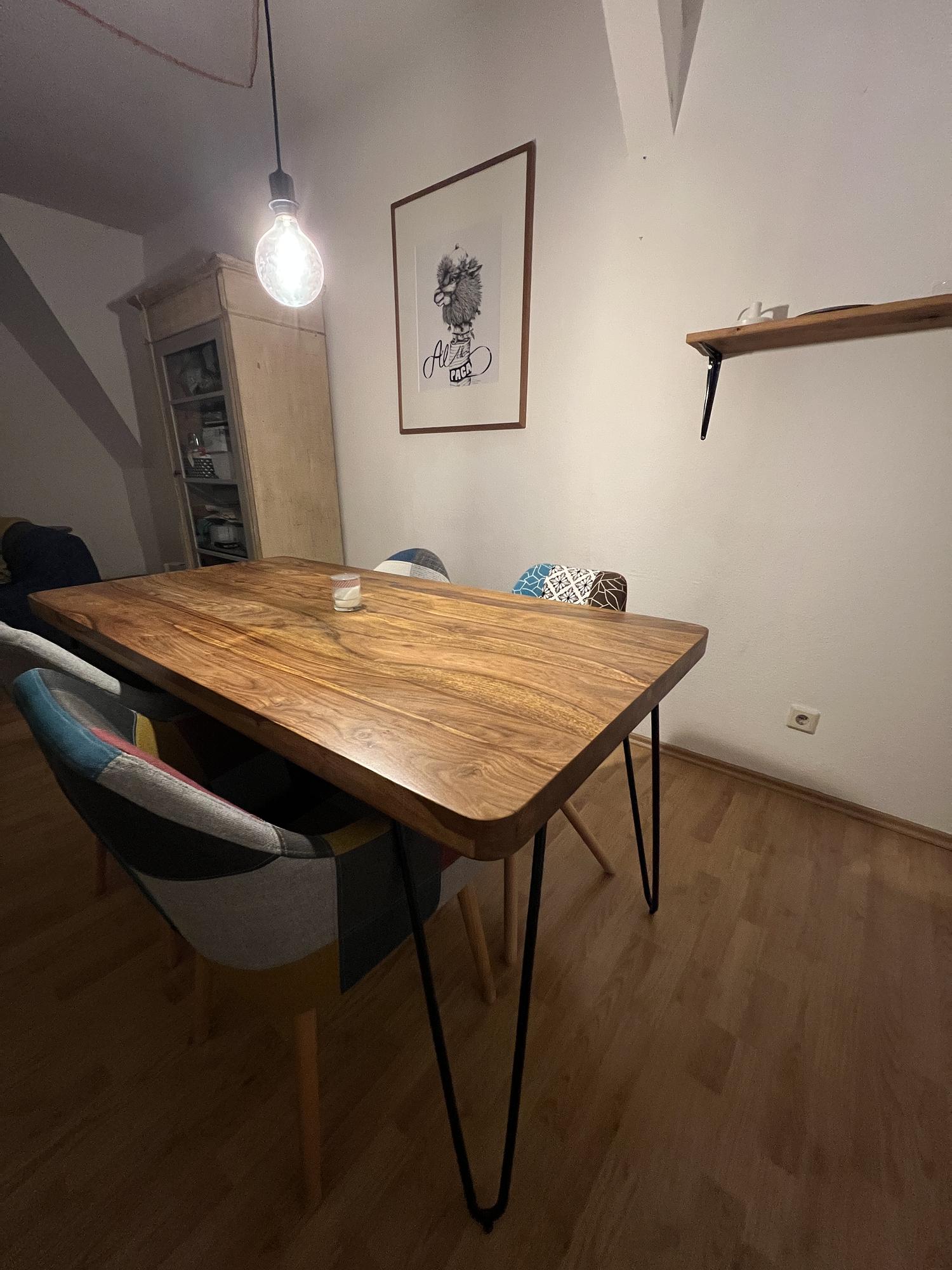 Dining table Oak Hairpin Legs Brown 1