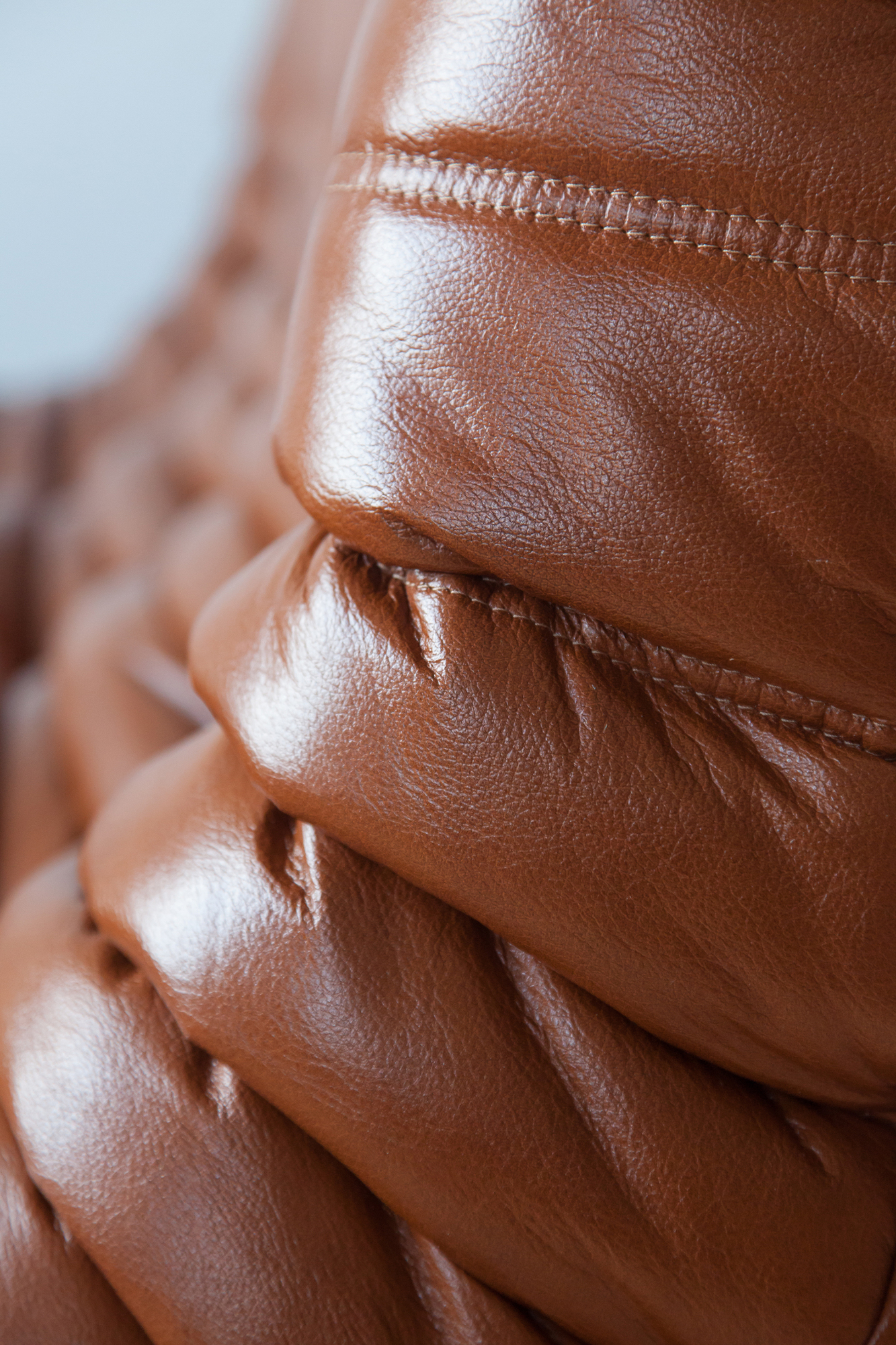 Togo Set Lounge 5 pezzi pelle lucida marrone whisky 9