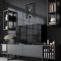 Chrome Line TV cabinet wood veneer anthracite black 1