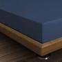 Fitted sheet cotton dark blue 100cm x 200cm 0