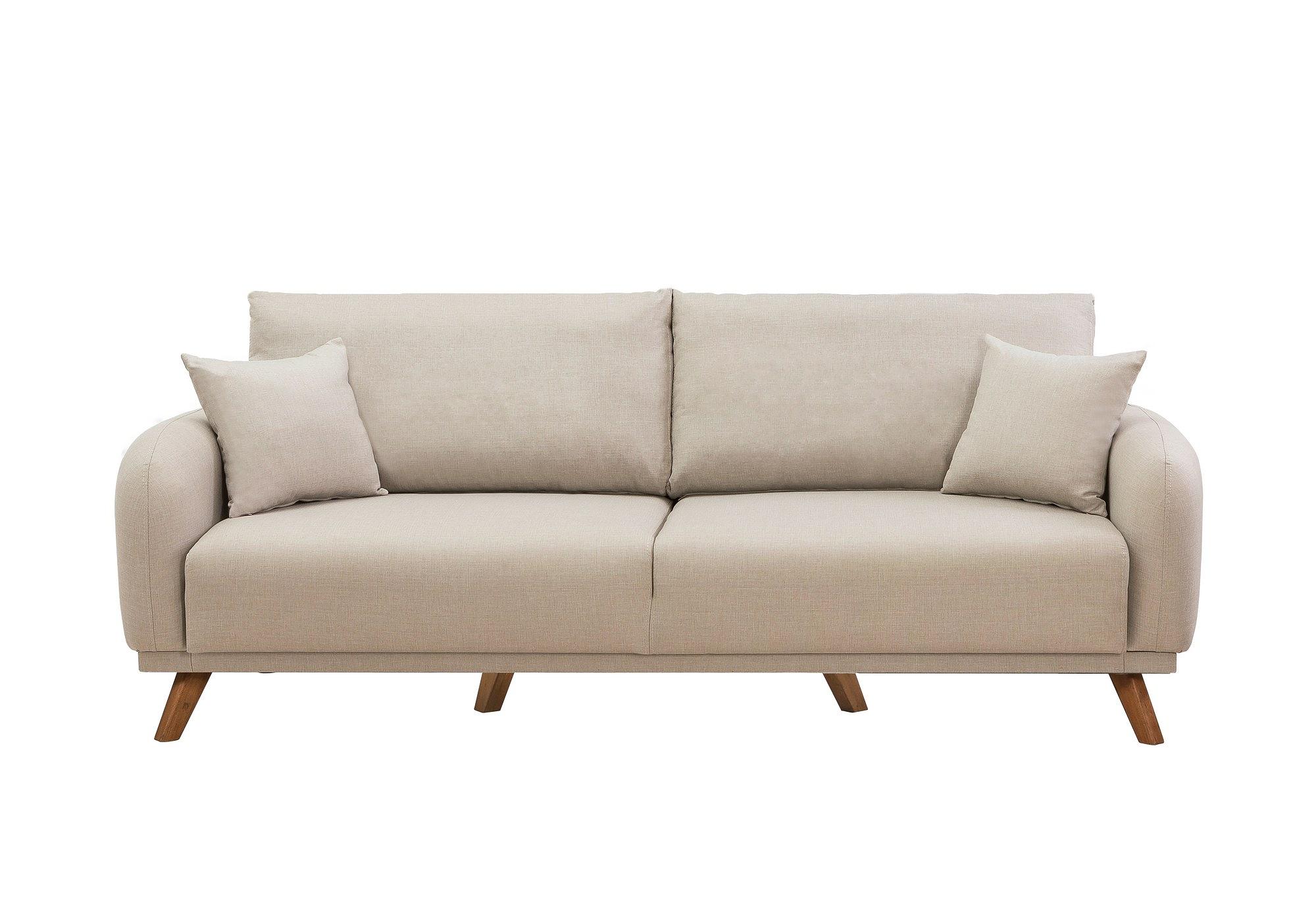 Hera Schlafsofa 3-Sitzer Holz Creme 0