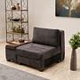 Perenna 1-seater module left Chenille Anthracite 1