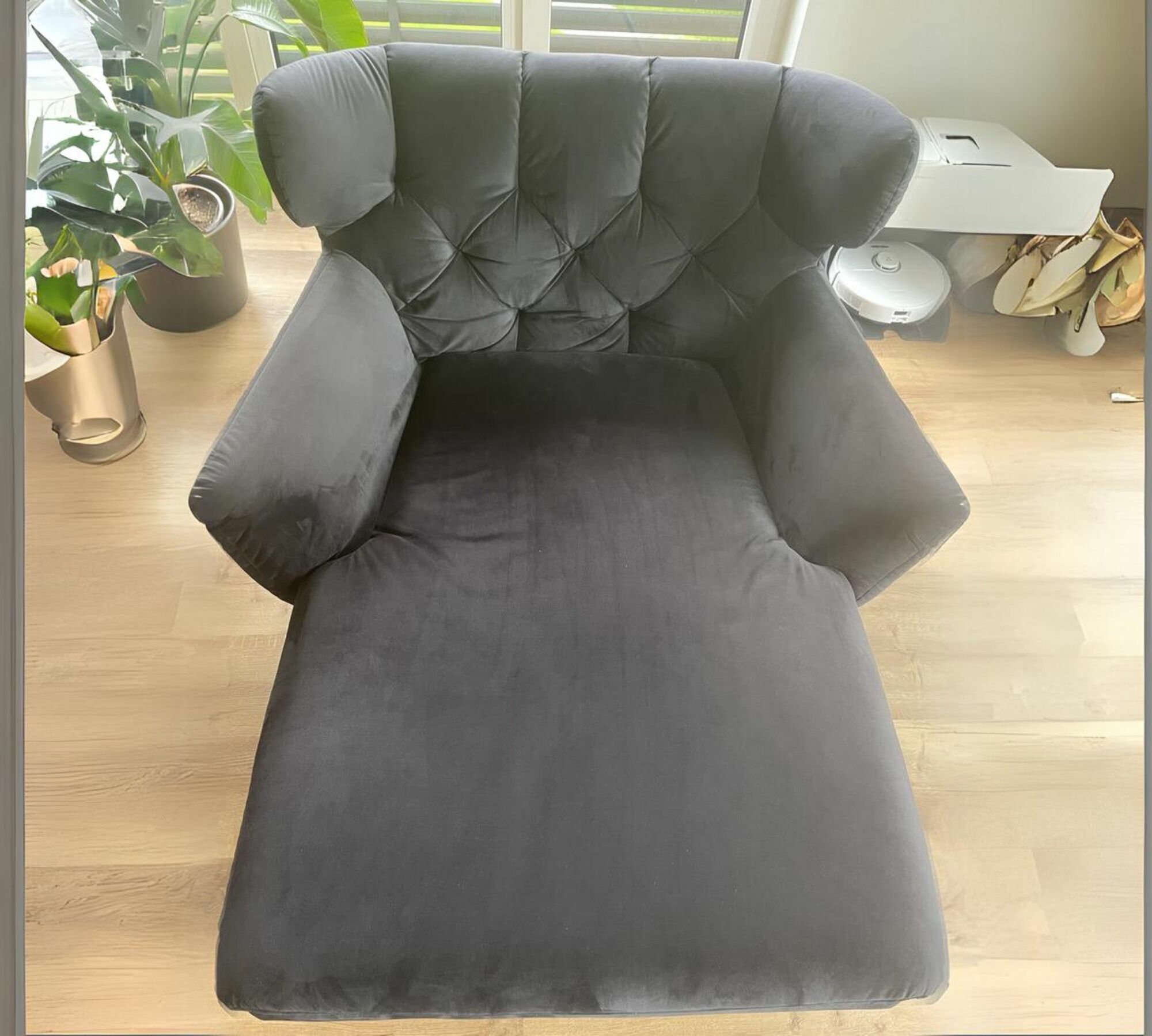 Loungesessel Samt Metall Schwarz 4