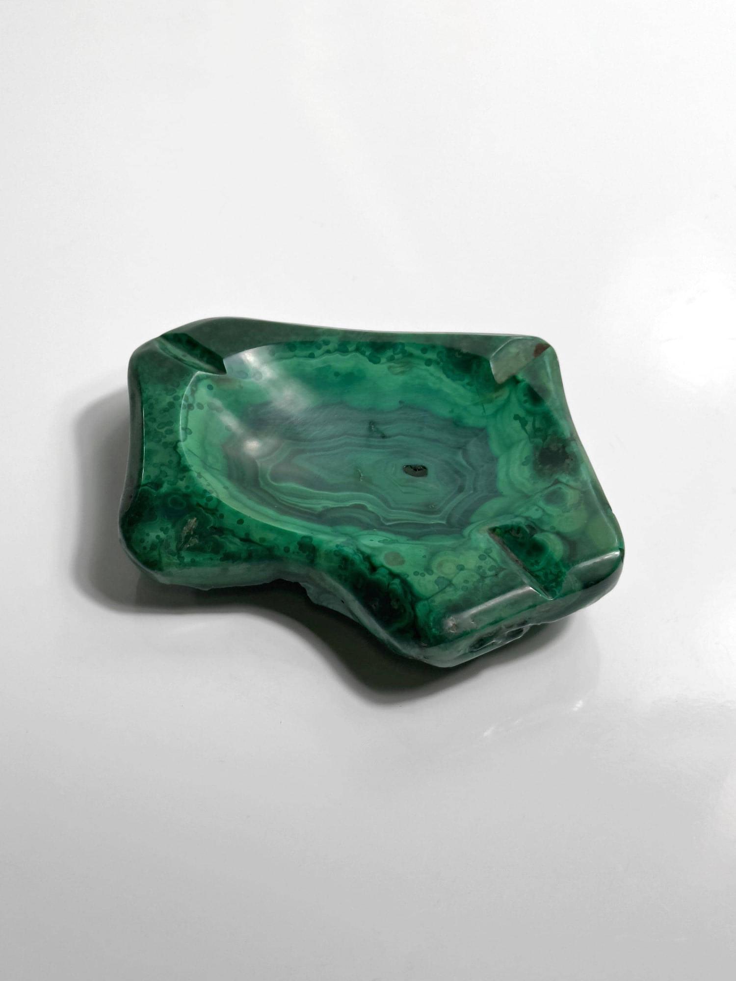 Vintage Aschenbecher Malachit Grün 60er Jahre 0