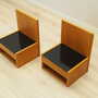 2x Hanging Nightstand Set Wood Brown 1960s 2