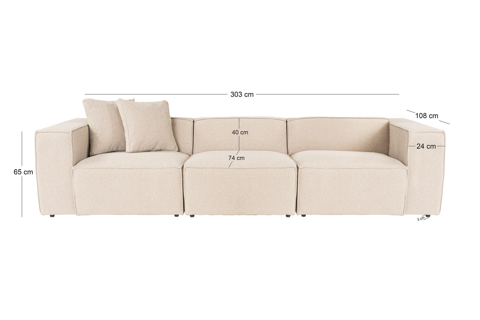 Lora 3-Sitzer Sofa Peach 4