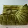 Togo Corner Sofa Velvet Olive Green 1