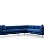 As corner sofa right navy blue 3