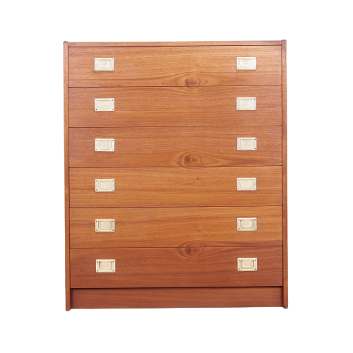 Vintage Kommode Kirschbaumholz Braun 1970er Jahre 0
