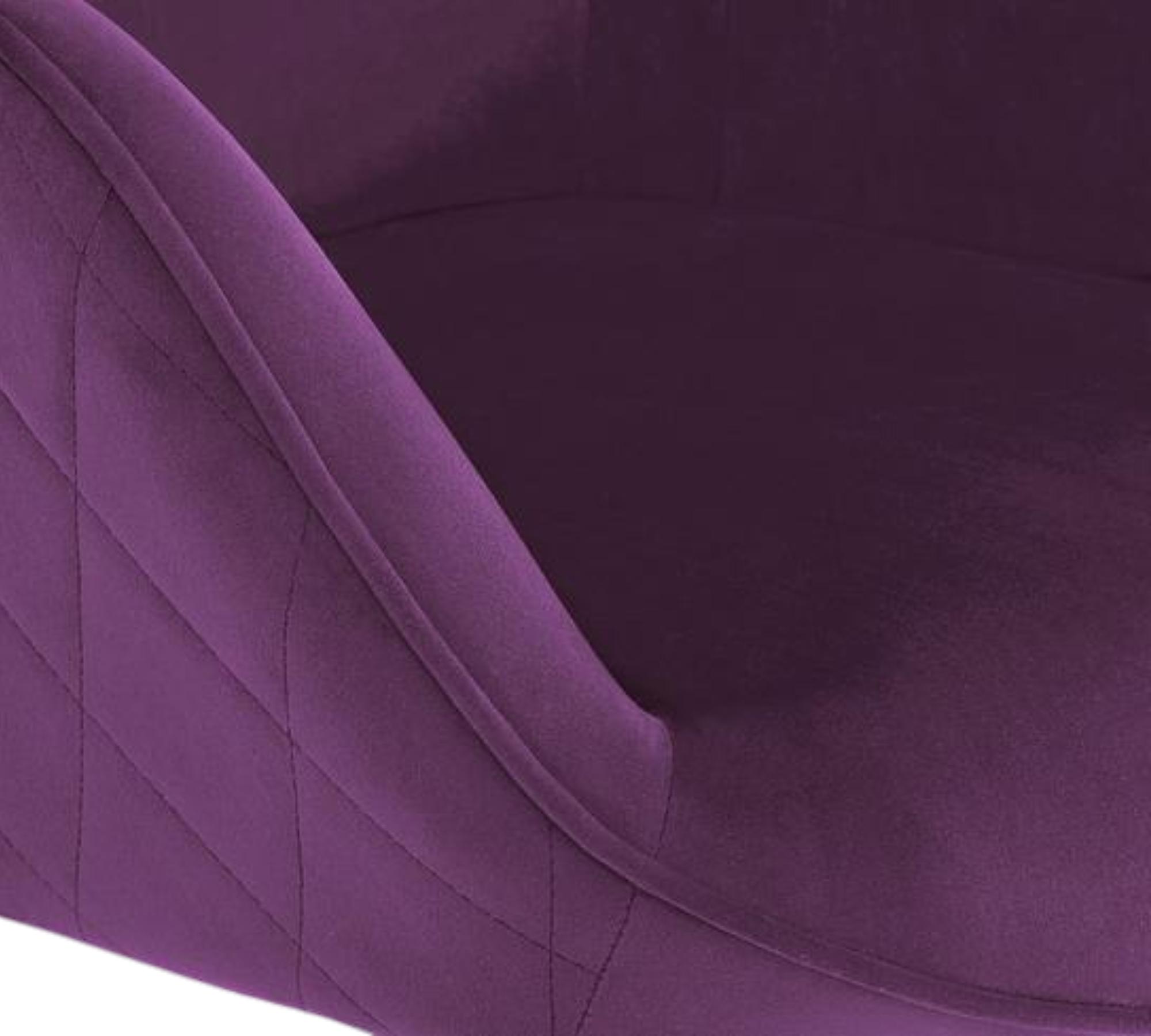 Bridget Sessel Samt Massivholz Violett 5