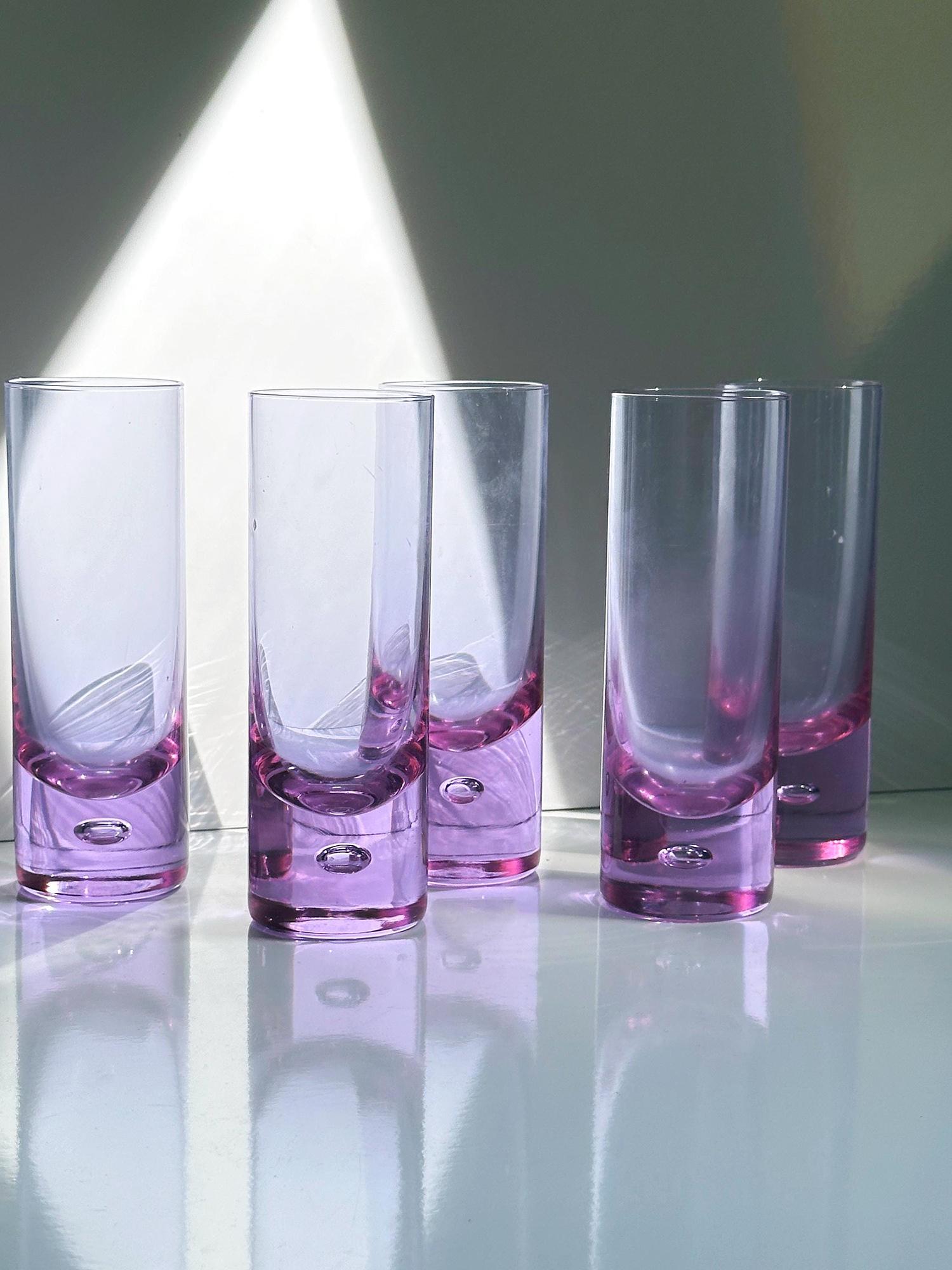 5x Vintage Longdrinkglas Kristall 1970er Jahre 1