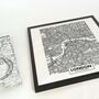 London City Map Kunstdruck mit Rahmen Mehrfarbig 3