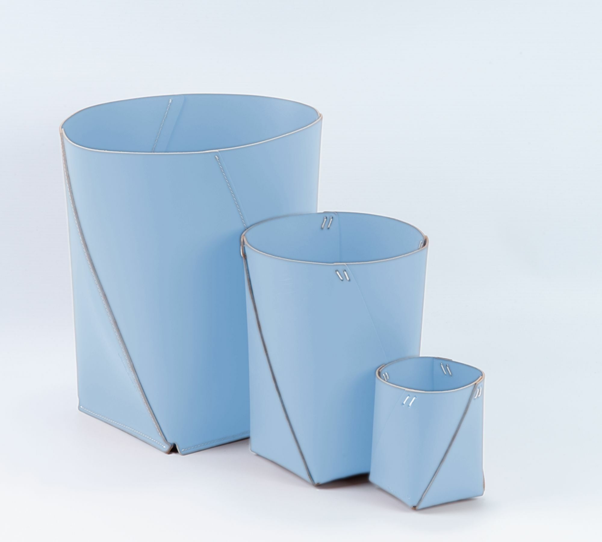 Stiftehalter 100% Recyceltes Leder Blau 4