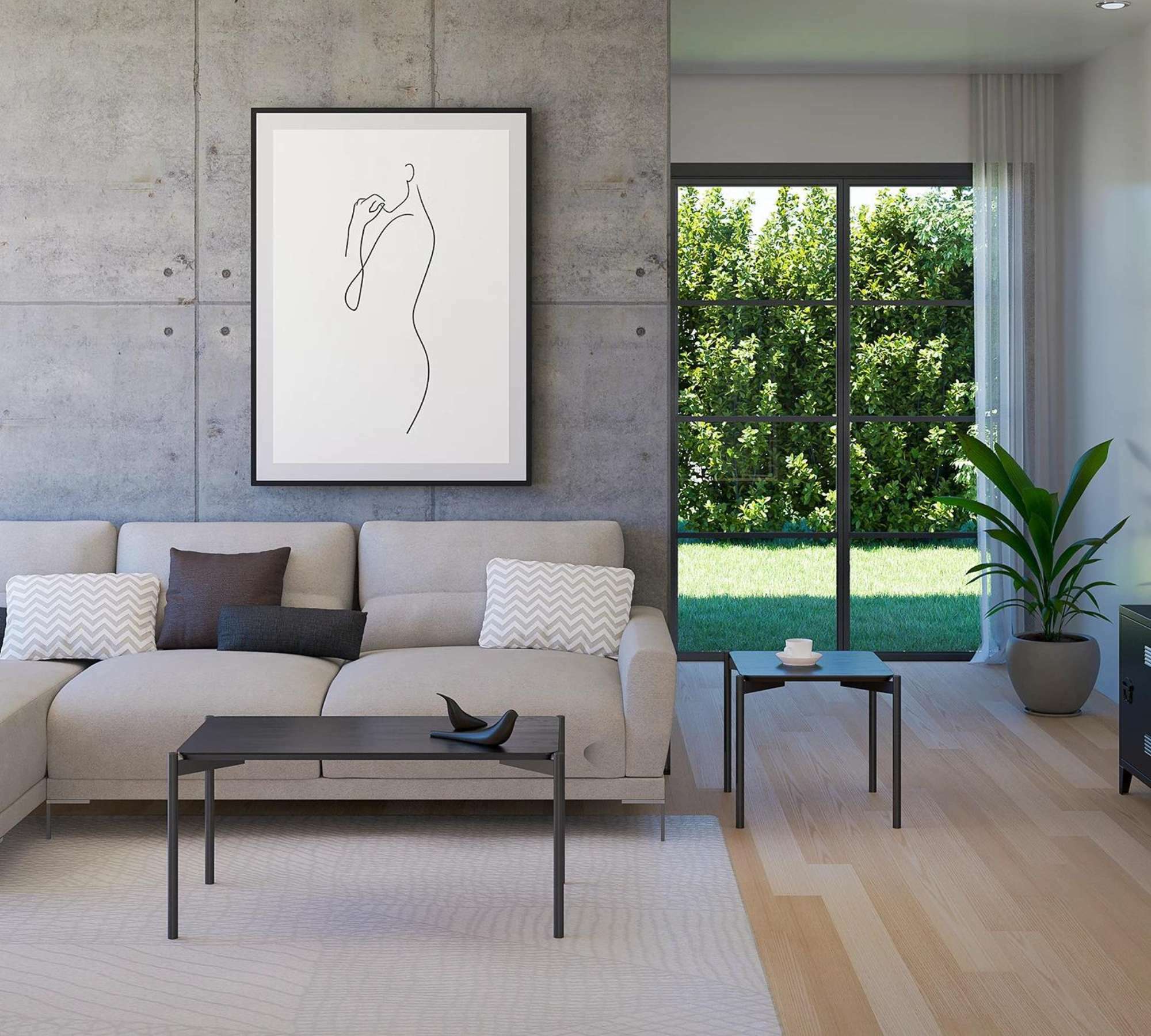 Beistelltisch Holz Metall Schwarz 5