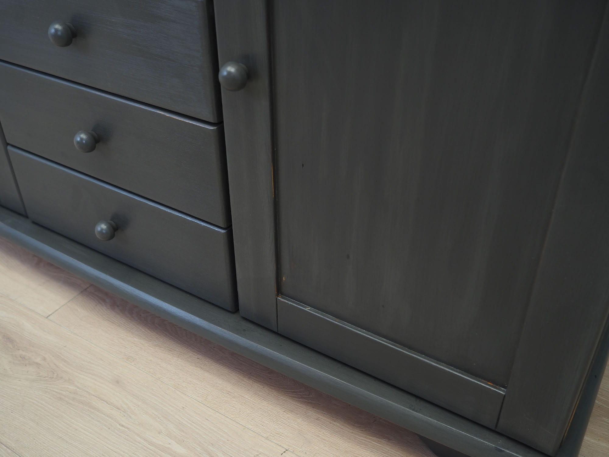 Vintage cabinet Pine grey 1980s 14
