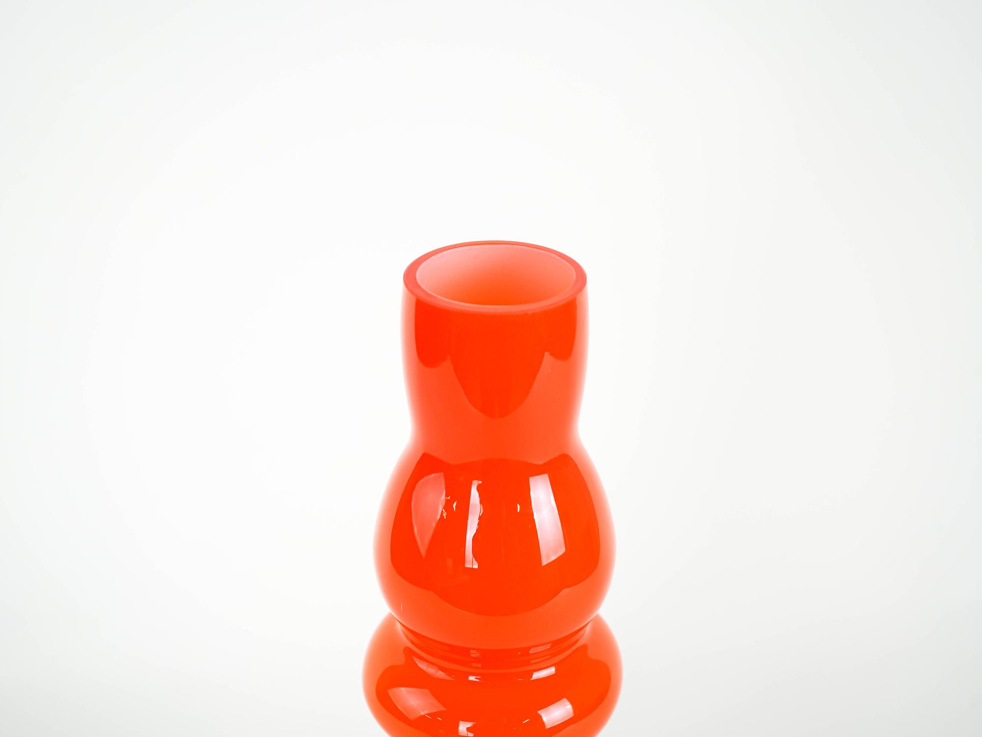 Ora Glass Vase 1960s Orange 5