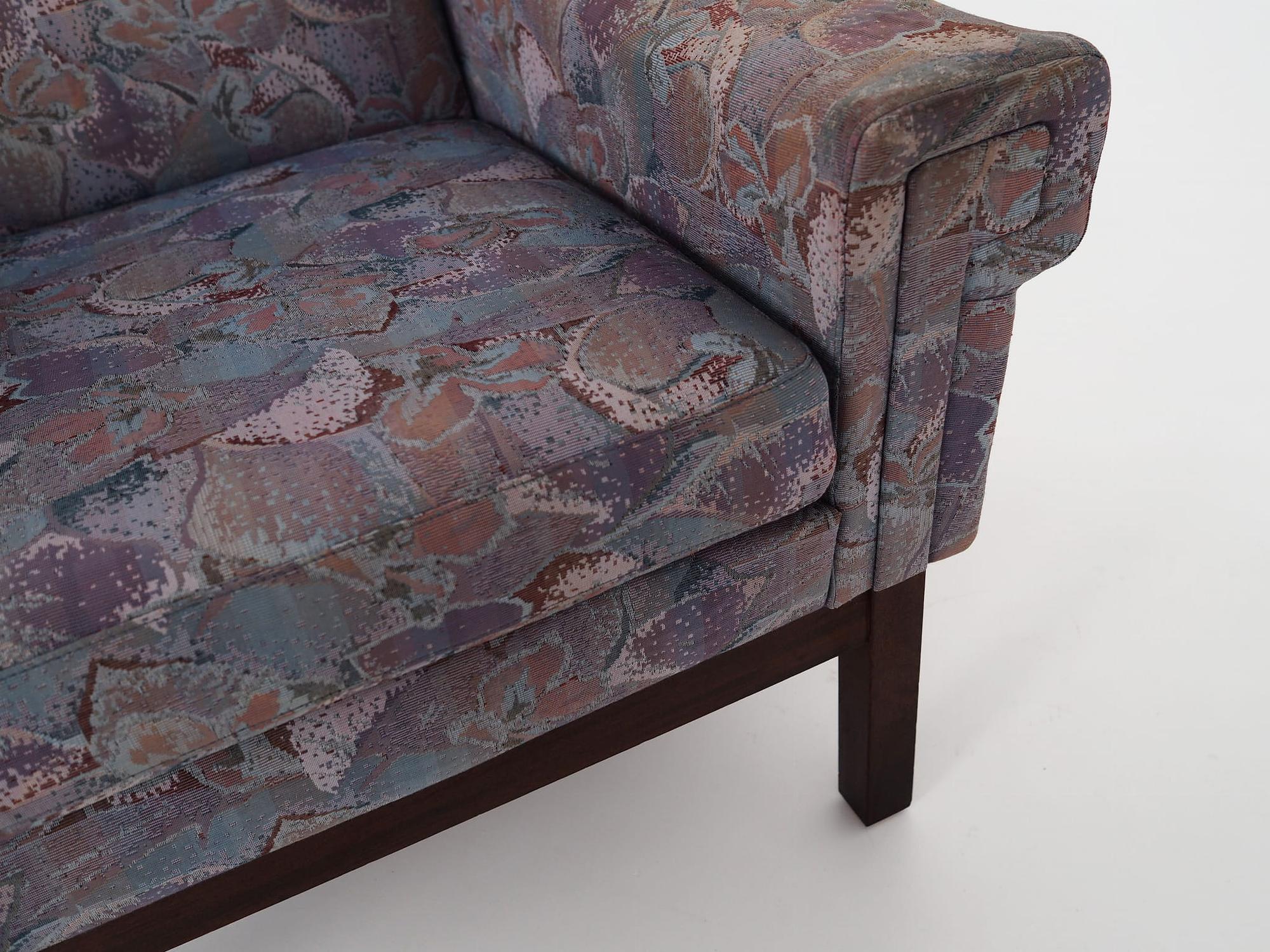 Vintage Sessel Buchenholz Textil Violett 1960er Jahre 11