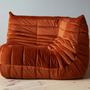Togo Lounge Set 2-pc. Velvet Amber-Orange 2