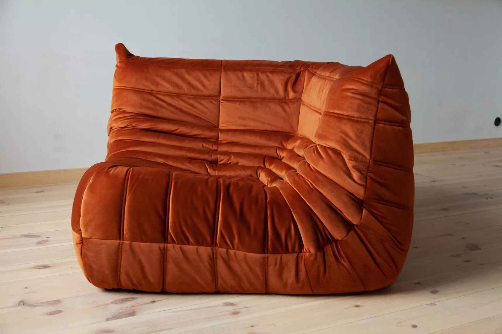 Togo Lounge Set 2-pc. Velvet Amber-Orange 2