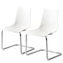 MENSIKU Cantilever Chair Set of 2 White 1