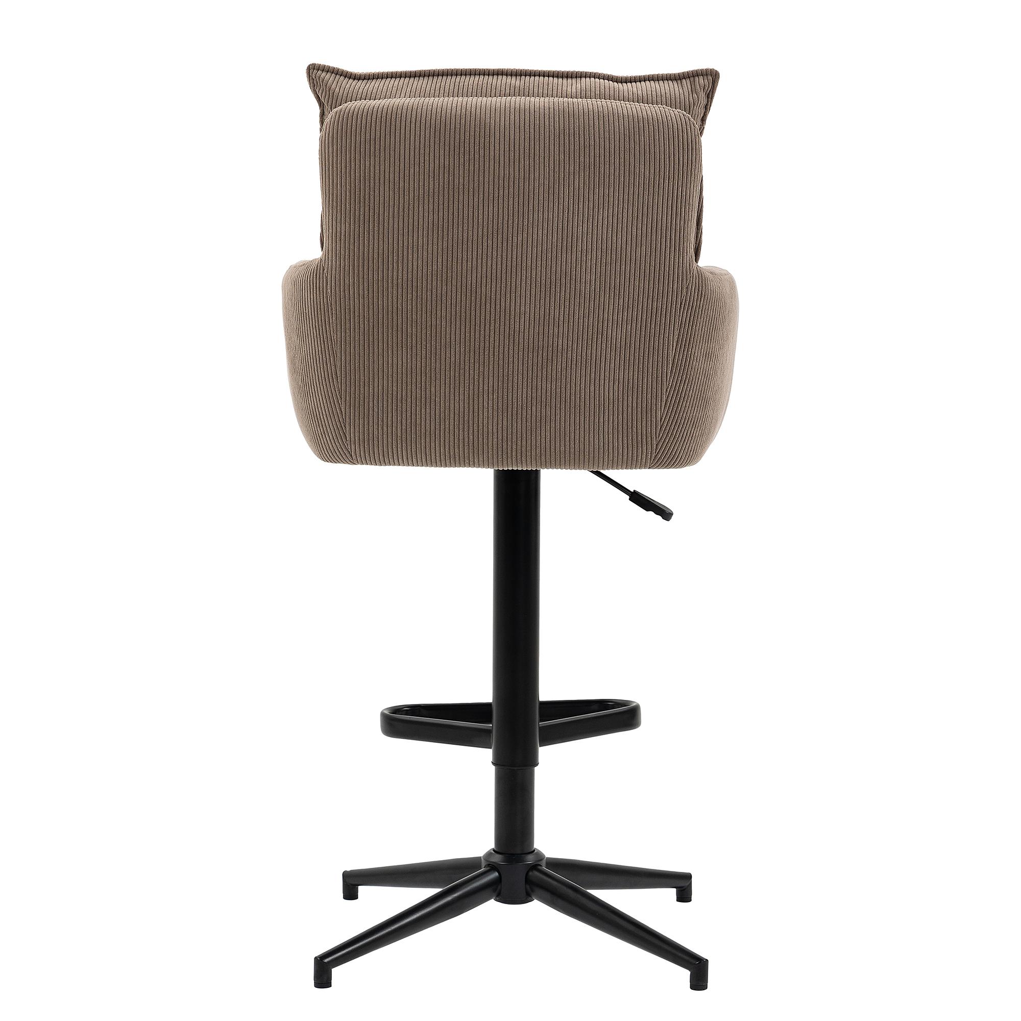 Bar stool DIDRIP set of 2 height adjustable brown 3