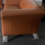 2x Sofa Leder Aluminium Orange 3