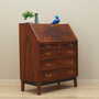 Vintage secretary desk, walnut wood, brown, 1960s 4