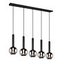 5x Flammenanzahl Pendelleuchte Clayton Rauchglas Eisen  4