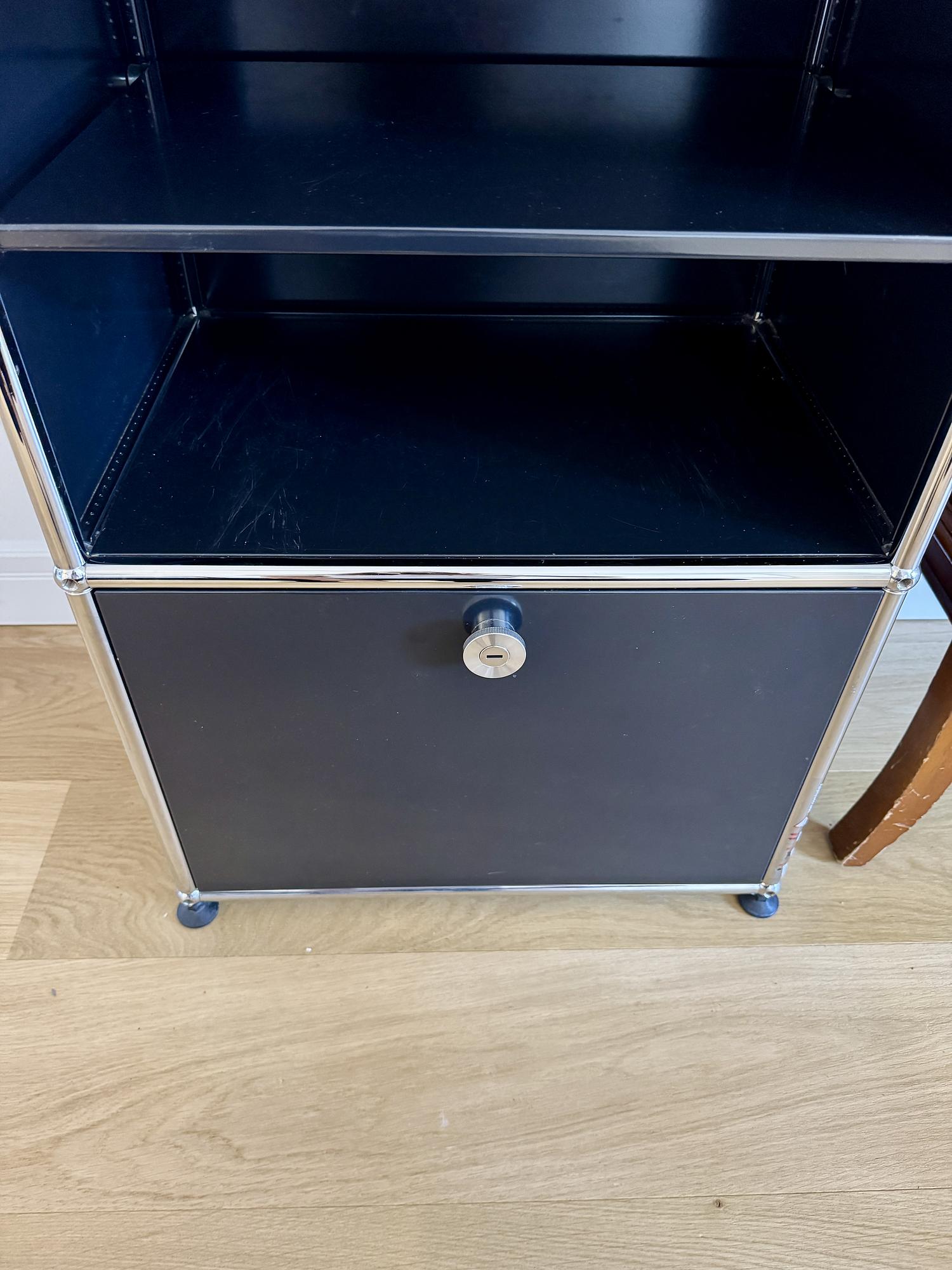 Tower Storage Unit Shelf Metal Black 5