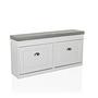 Estha I Shoe cabinet Bench with seat cushion Wood White Gray 7