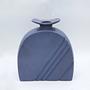 Vintage Blumenvase Keramik Blau 1990er Jahre 2