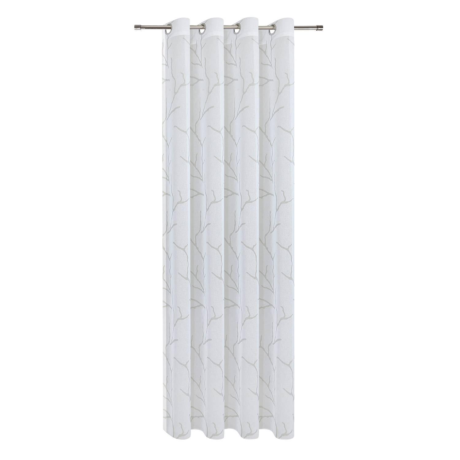 Ösenschal Kira Polyester Weiß / Grau 0