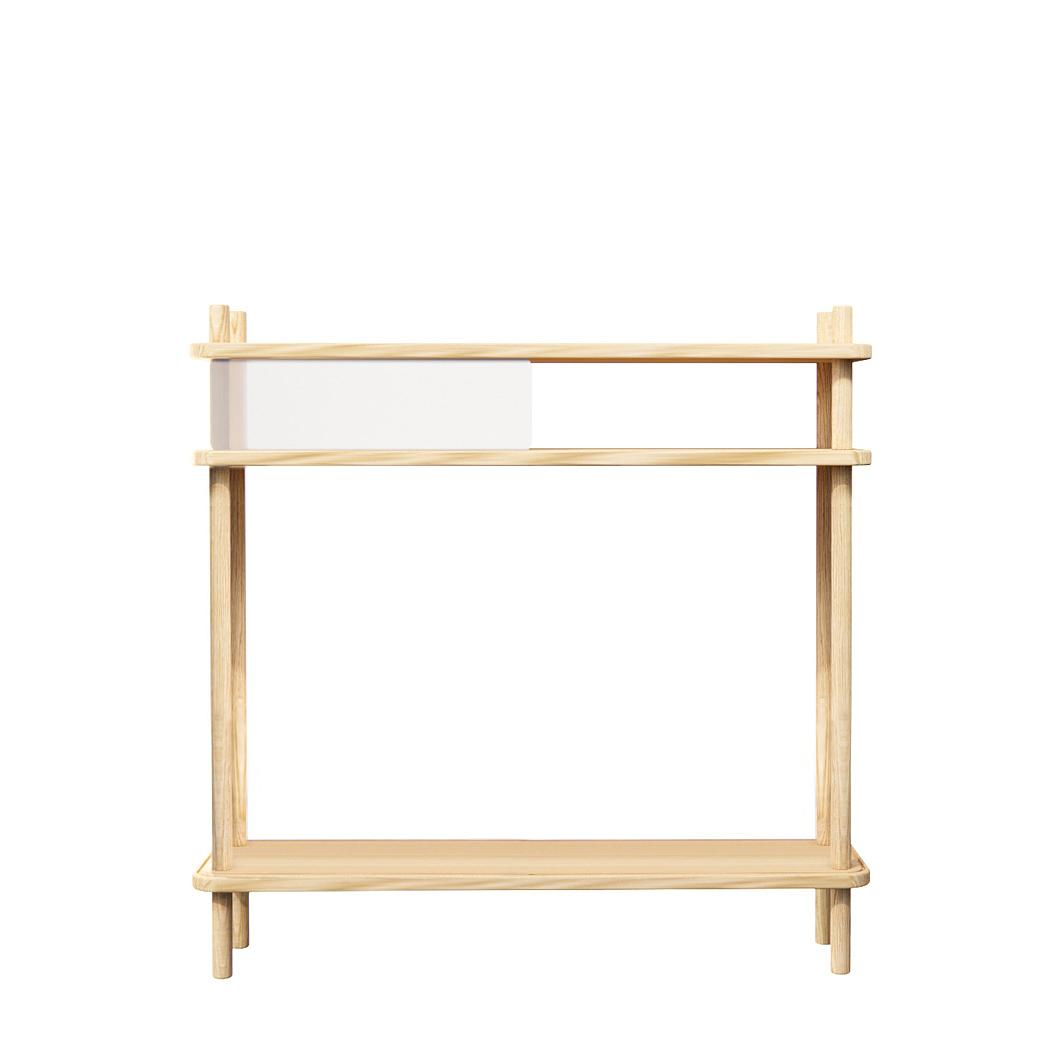 Brilliant 2.5 Shelf Ash wood White Plexiglass 1