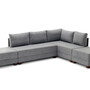 Schlafsofa Récamiere Rechts Polyester Holz Grau 9