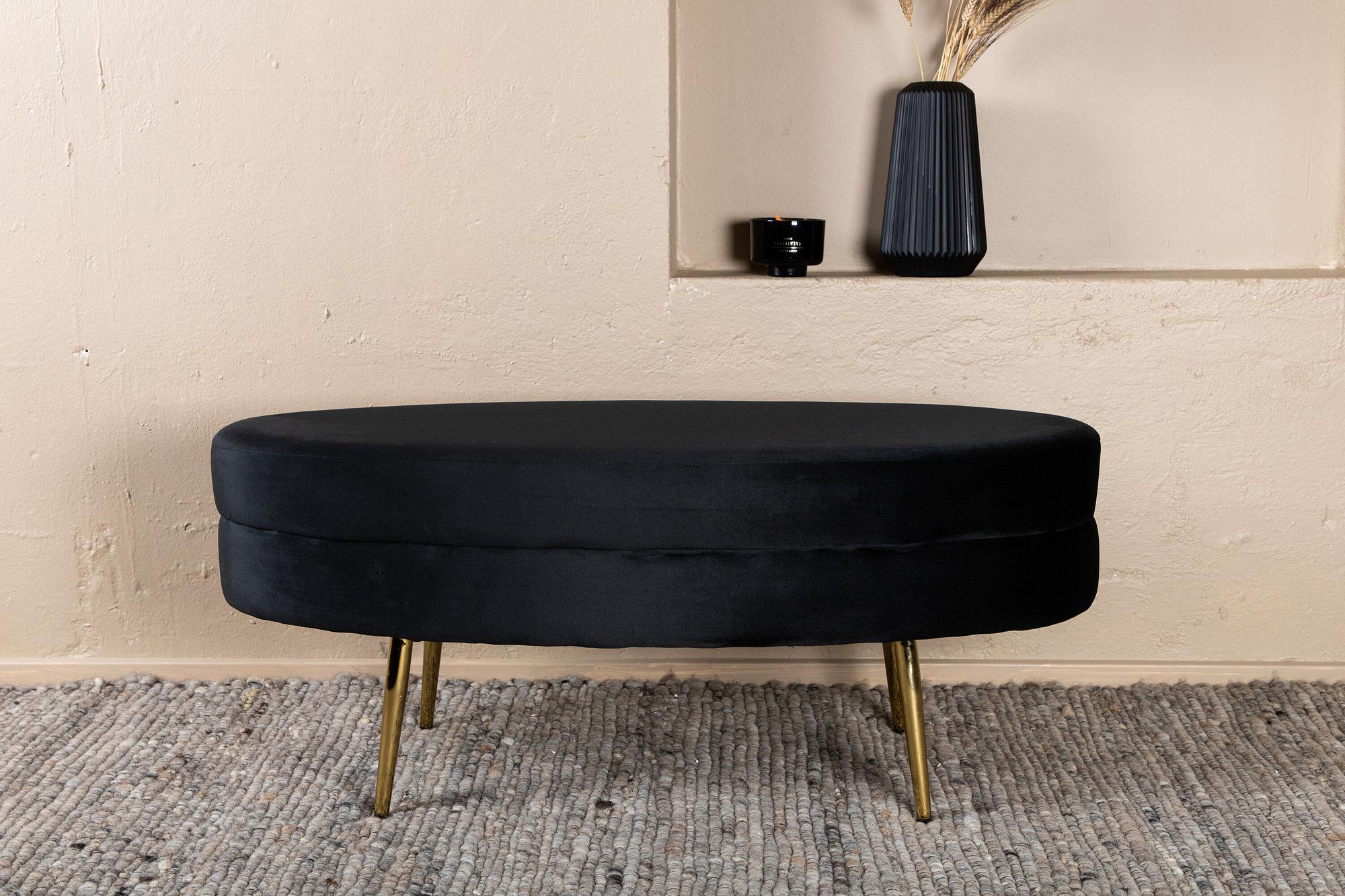 Otto Pouf Brass Velvet Black 5