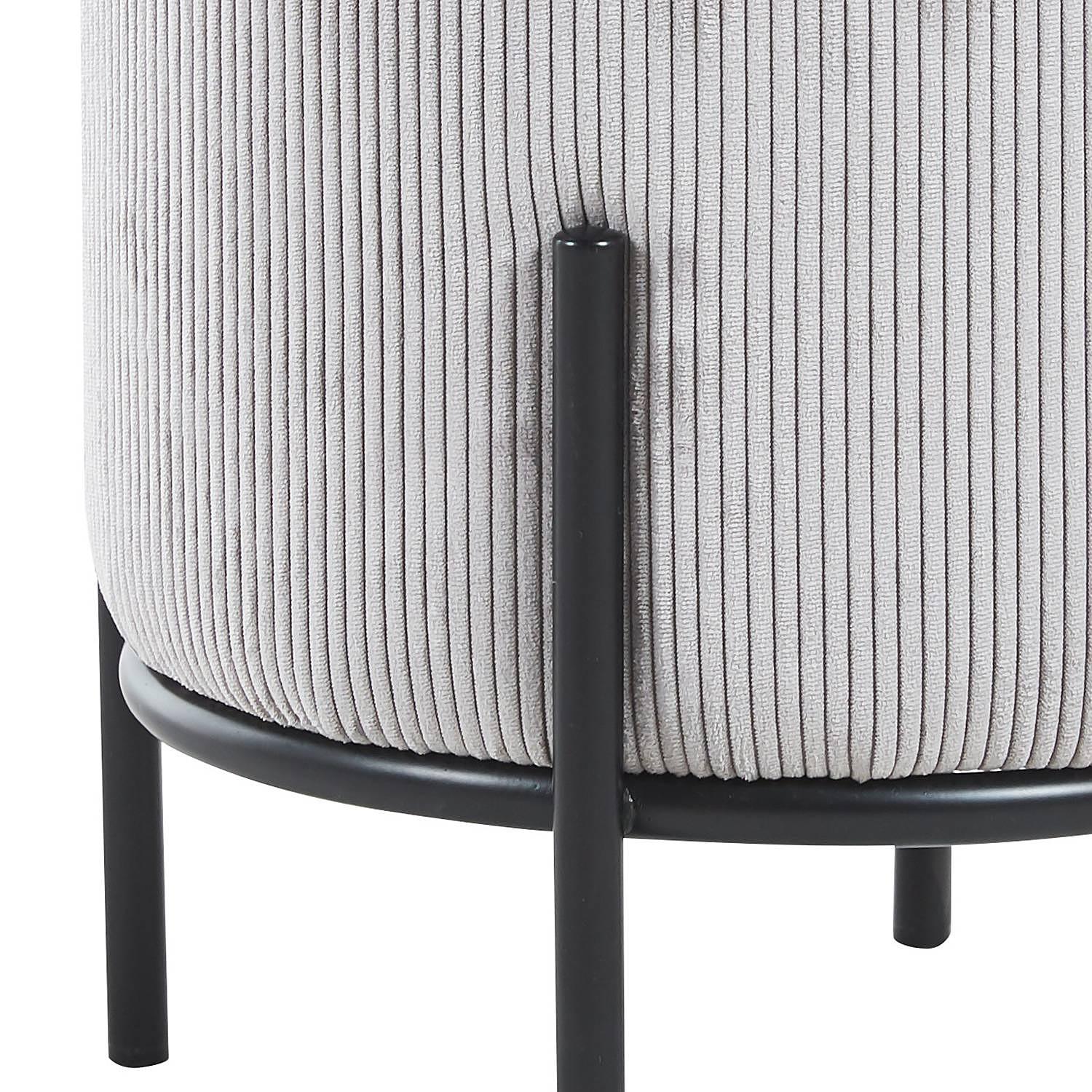 Polsterhocker Bumyra Cord Hellgrau 3