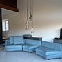 Modulsofa 4-Sitzer Leder Blau 0