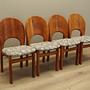 Teak wood chairs set of 4 Light brown 1960s 5