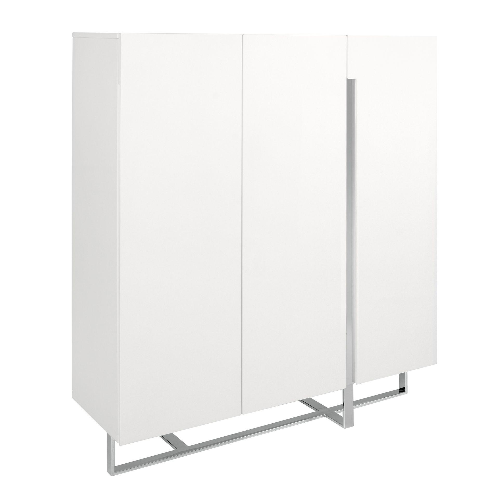 3053 Sideboard Verchromter Stahl Weiß 0