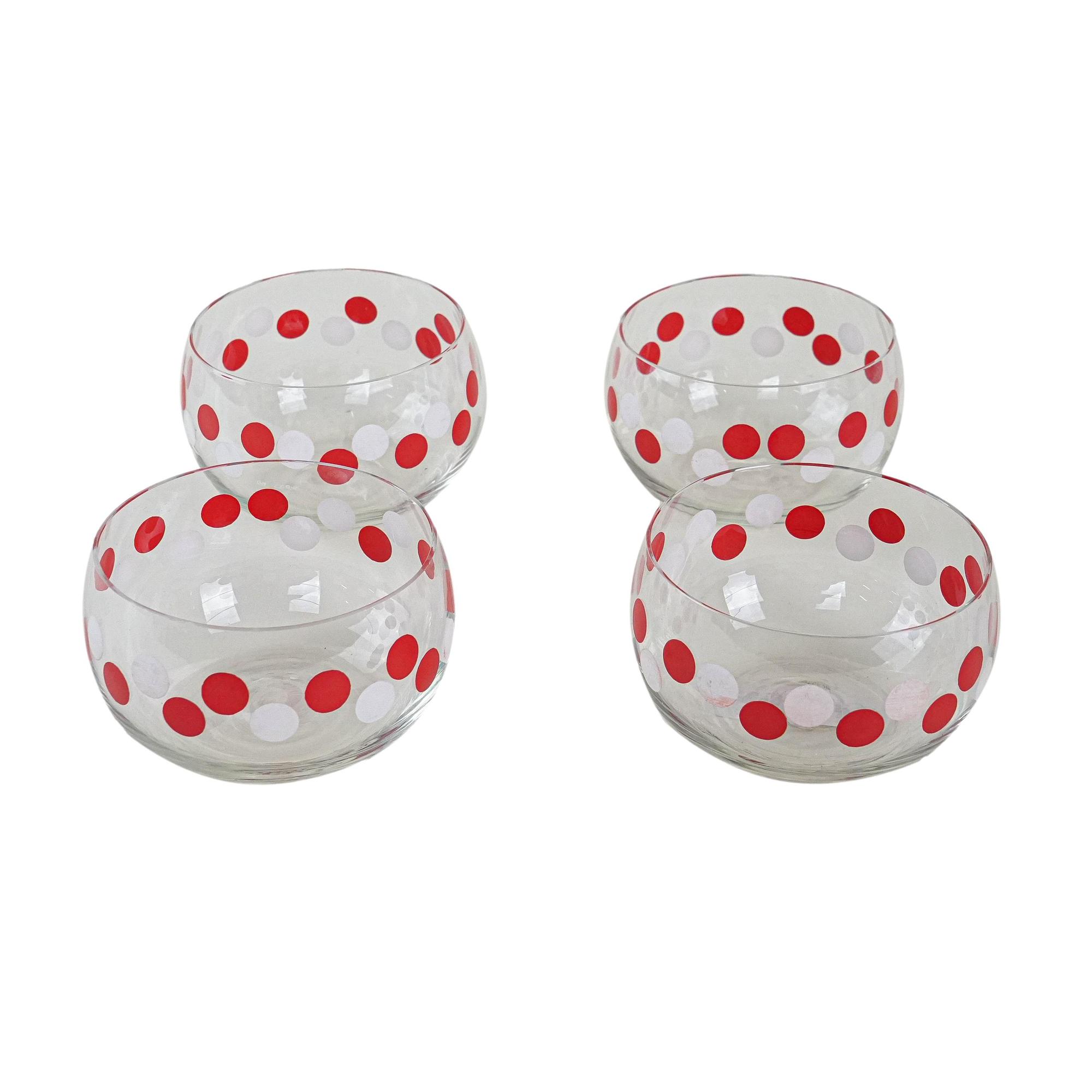 Glass Bowl Set Transparent 1980s 0