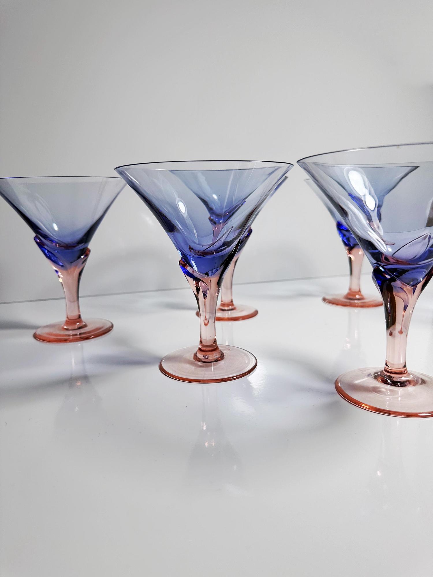 6x Vintage Postmodern Modell Vogue Glas 1990er Jahre 2