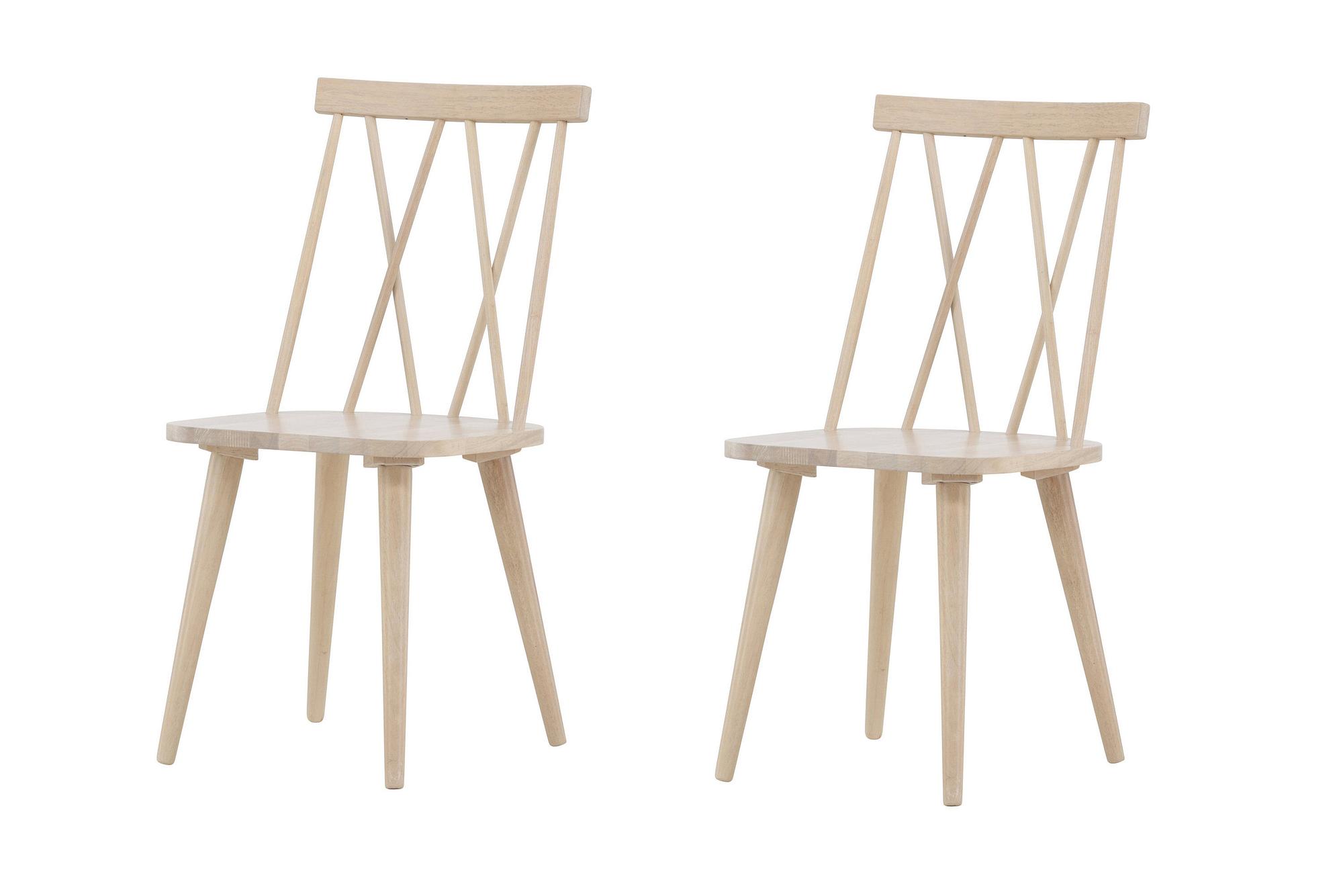 2x Mariette Esszimmerstuhl- Set Kautschukbaum-Massivholz 0