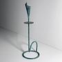 Vintage Candle Holder Metal Turquoise 90s 3