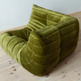Togo Corner Sofa Velvet Olive Green 2