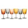 6x Wine glass with cut Multicolored 0