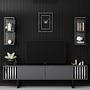 Chrome Line TV cabinet wood veneer anthracite black 2