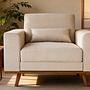 Armchair Japandi 1-Seater Fabric Beige 9