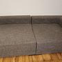 3-piece Set Modular Sofa Grey and Ottoman 1