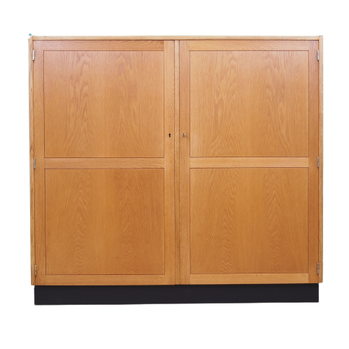 Vintage cabinet Oak wood Brown 1960s 0